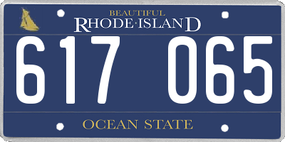 RI license plate 617065