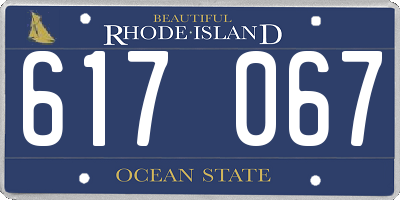 RI license plate 617067
