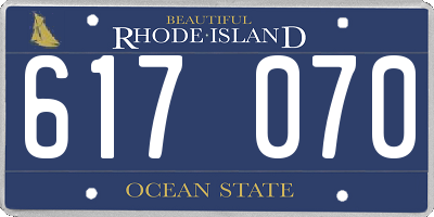 RI license plate 617070