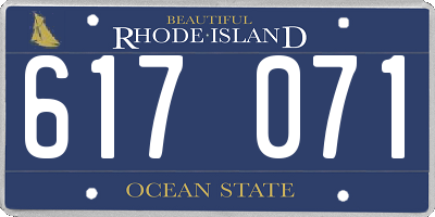 RI license plate 617071
