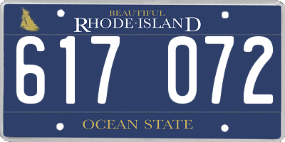 RI license plate 617072