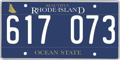 RI license plate 617073
