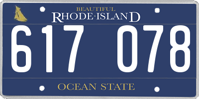 RI license plate 617078