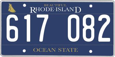 RI license plate 617082