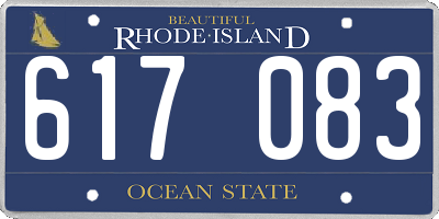 RI license plate 617083