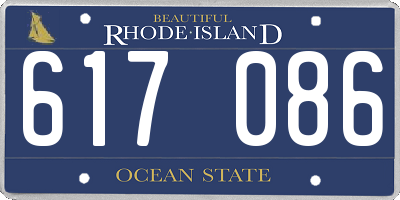 RI license plate 617086