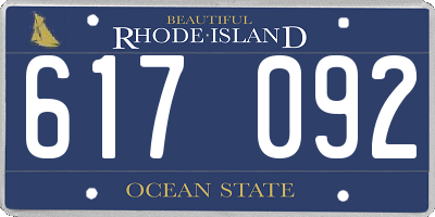 RI license plate 617092