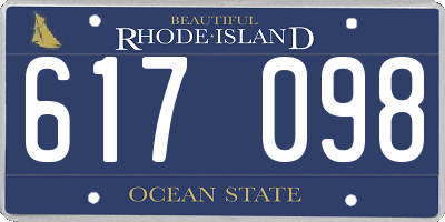 RI license plate 617098