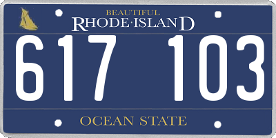 RI license plate 617103