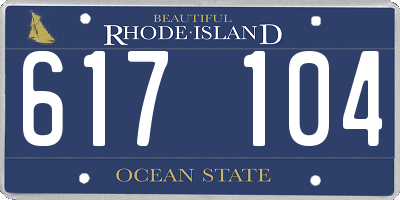 RI license plate 617104