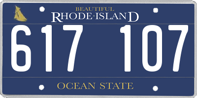 RI license plate 617107