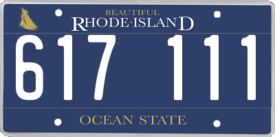 RI license plate 617111