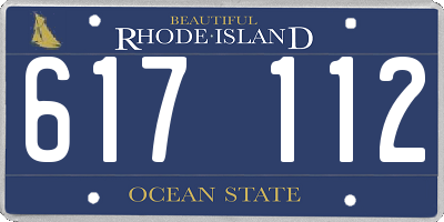 RI license plate 617112