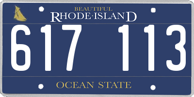 RI license plate 617113