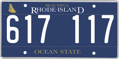 RI license plate 617117