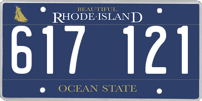 RI license plate 617121