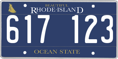 RI license plate 617123