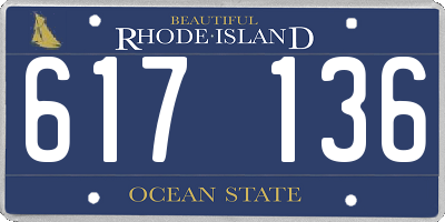RI license plate 617136