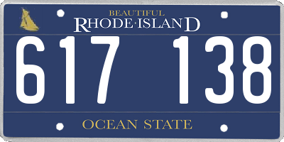 RI license plate 617138