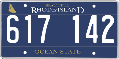 RI license plate 617142