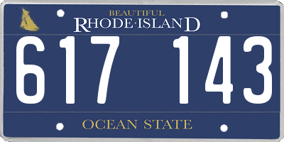 RI license plate 617143