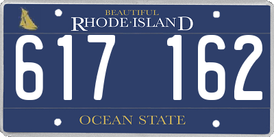 RI license plate 617162