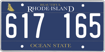 RI license plate 617165