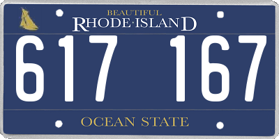 RI license plate 617167