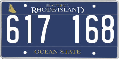 RI license plate 617168