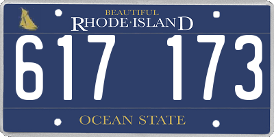 RI license plate 617173