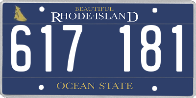 RI license plate 617181
