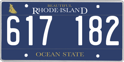 RI license plate 617182