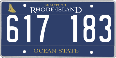 RI license plate 617183