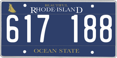 RI license plate 617188
