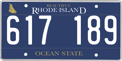 RI license plate 617189