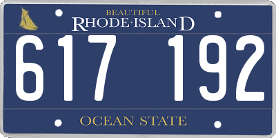 RI license plate 617192