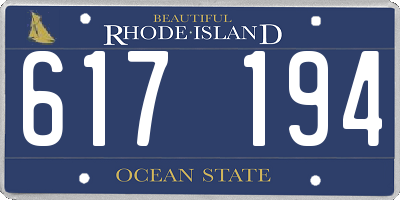 RI license plate 617194