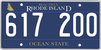 RI license plate 617200