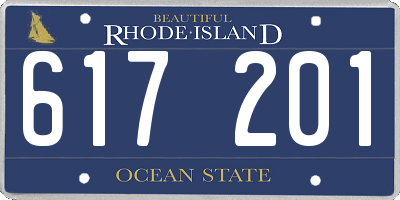 RI license plate 617201