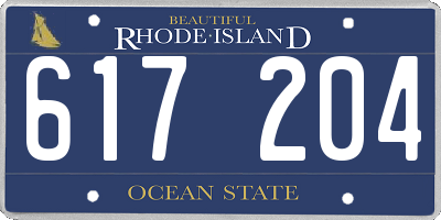 RI license plate 617204