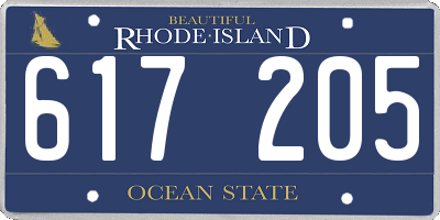 RI license plate 617205