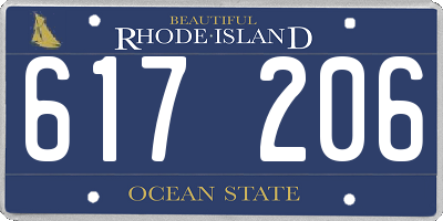 RI license plate 617206