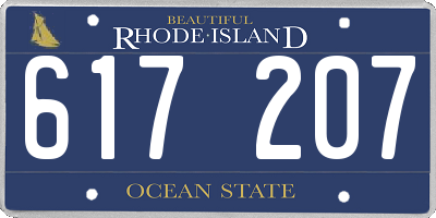RI license plate 617207