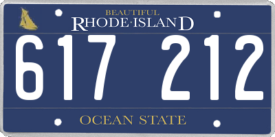 RI license plate 617212