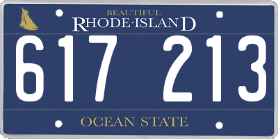 RI license plate 617213