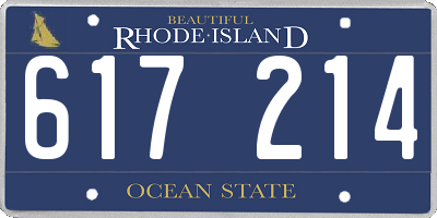 RI license plate 617214