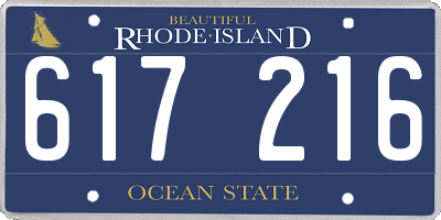 RI license plate 617216