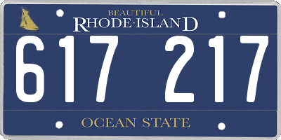 RI license plate 617217