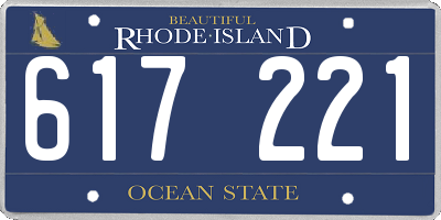 RI license plate 617221