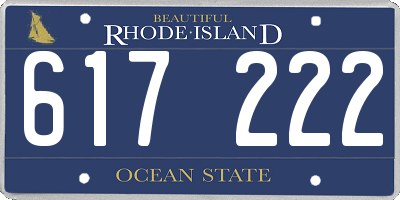 RI license plate 617222